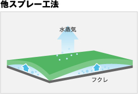 他スプレー工法 水蒸気 フクレ